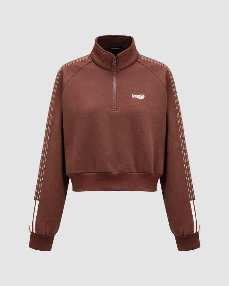 On Track Zip Polo Cropped Jumper