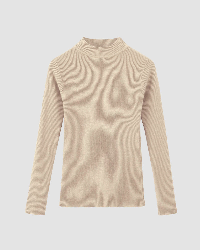 Basic High Neck Knit Top