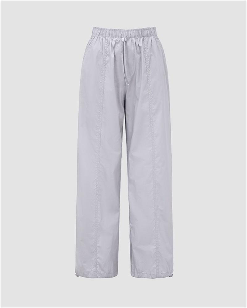 Retro Elastic Waist Drawstring Pants