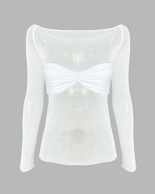 Therris Off Shoulder Bandeau Mesh Top