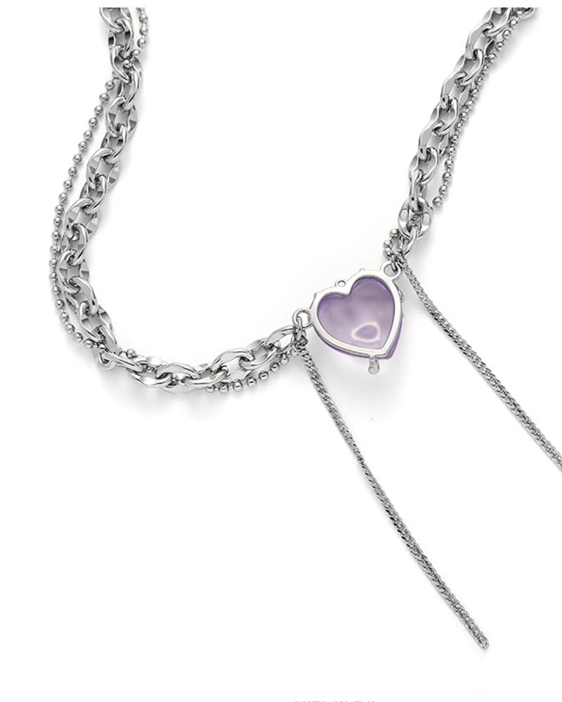 Dripping Heart Chain Necklace