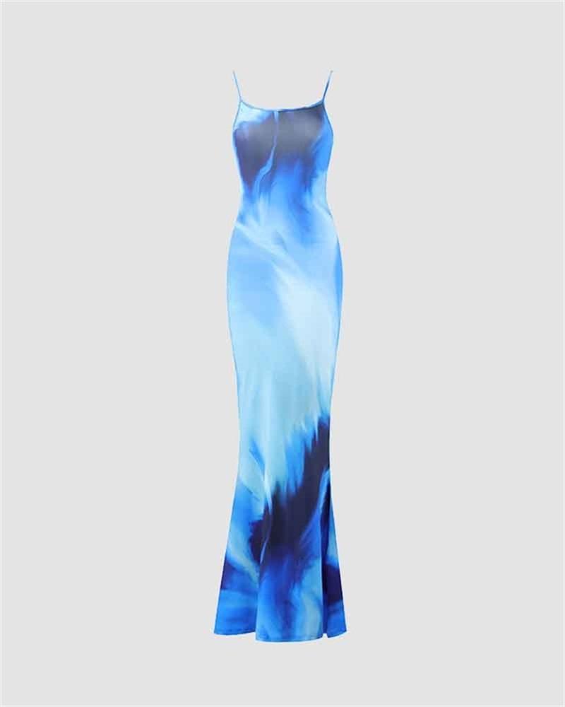 Blue Flame Festival Maxi Dress