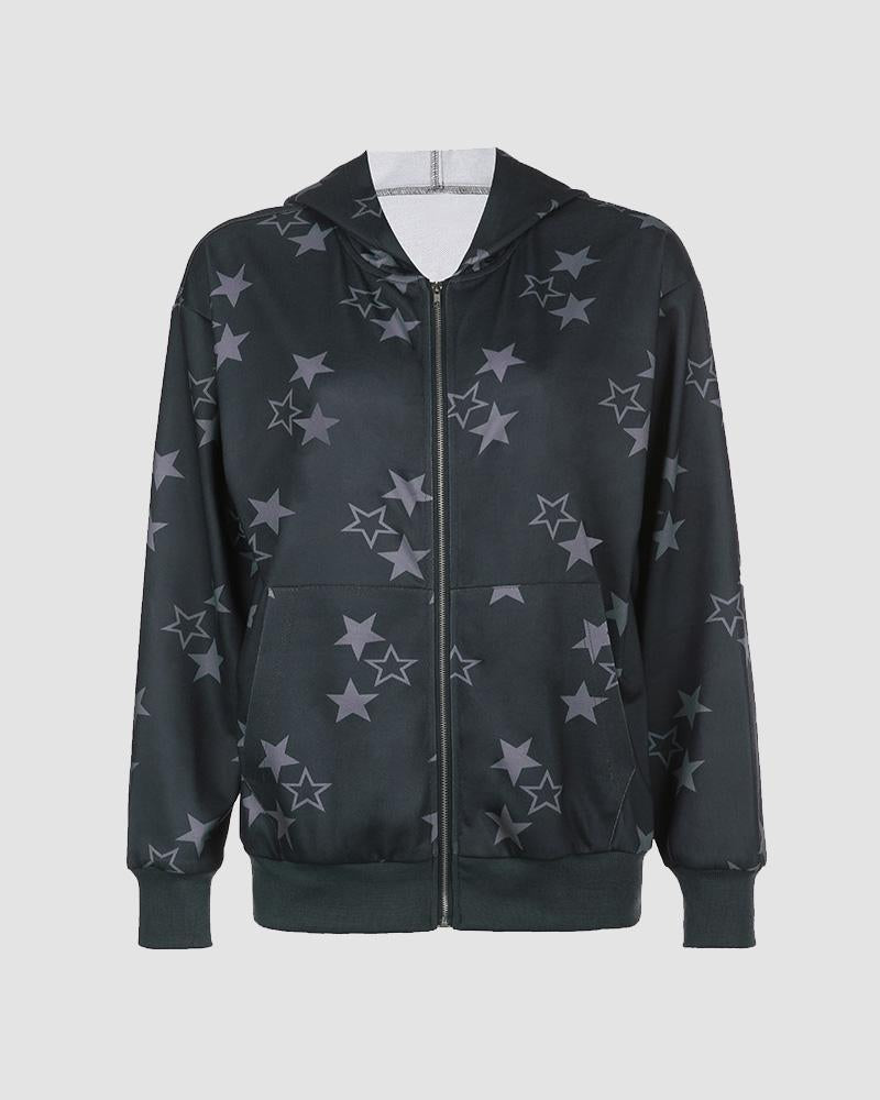 Obscura Starry Oversized Zip Hoodie