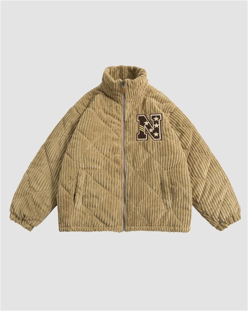 Corduroy "N" Diamond Patterned Cotton Jacket