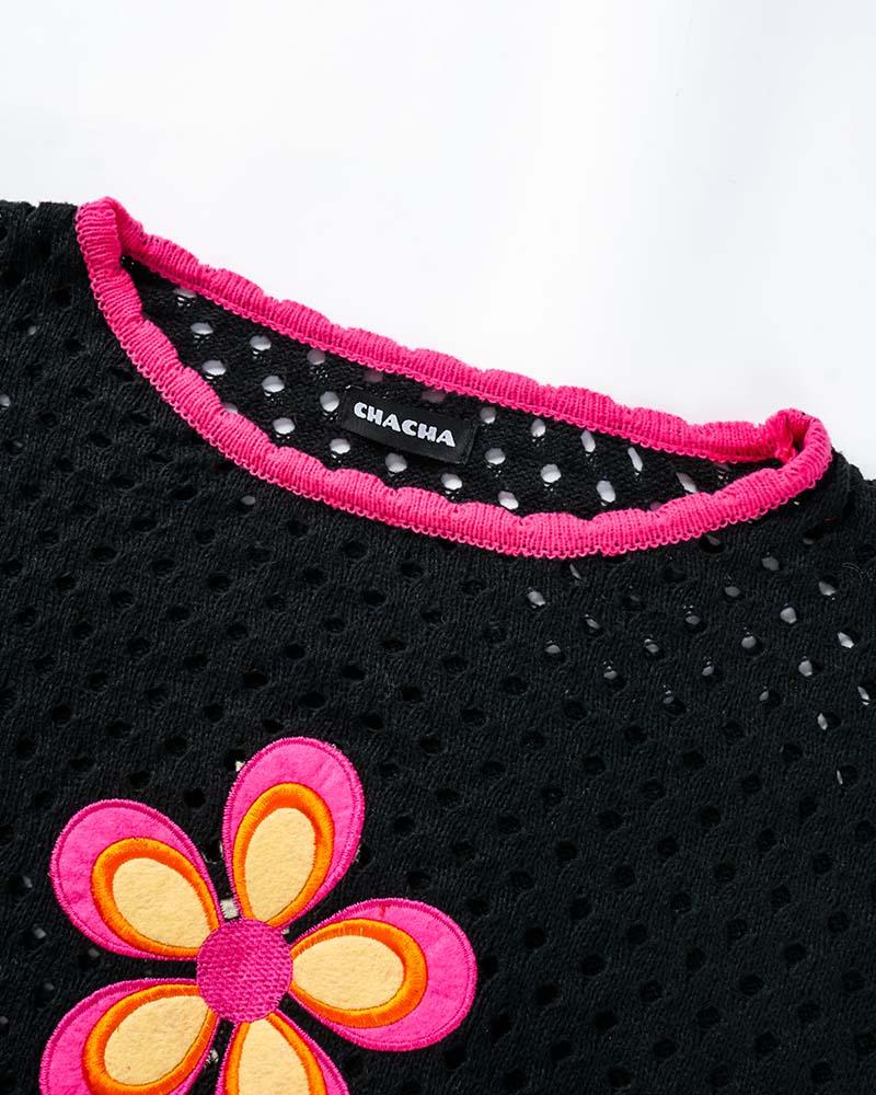 Floretro Rainbow Eyelet Sweater