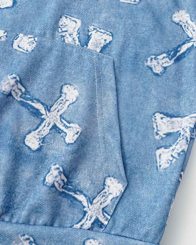 Denim Printed Patch Tracksuit Coord Sets