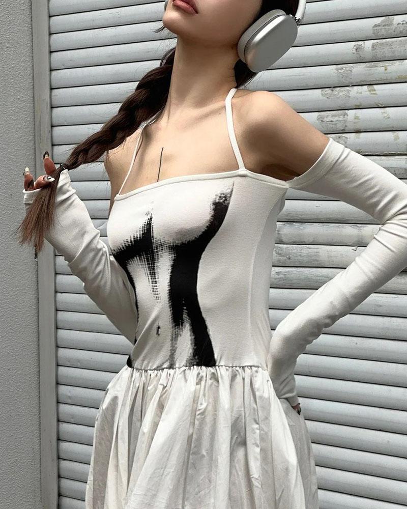 Y2K Retro 3D Body Print Dress