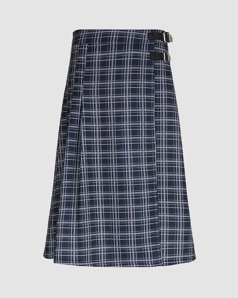 Westgulf Belt Plaid Skirt