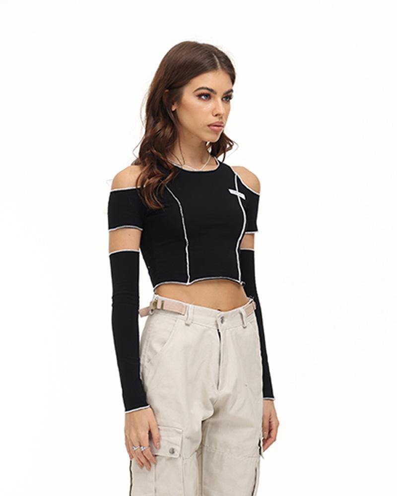 Slyphscope Cut Out Top with Sleeves