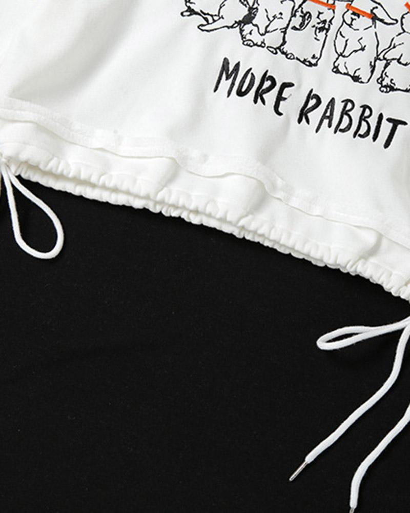 More Rabbit Cropped Hoodie