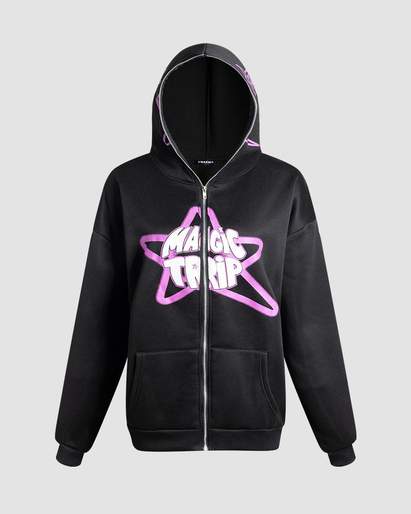 Magic Trip Graphic Zip Hoodie