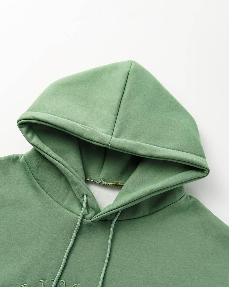 Embroidered Letter Oversized Hoodie