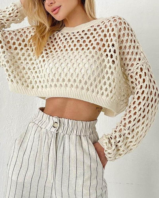 See Through My Body Crochet Oversized Sweater