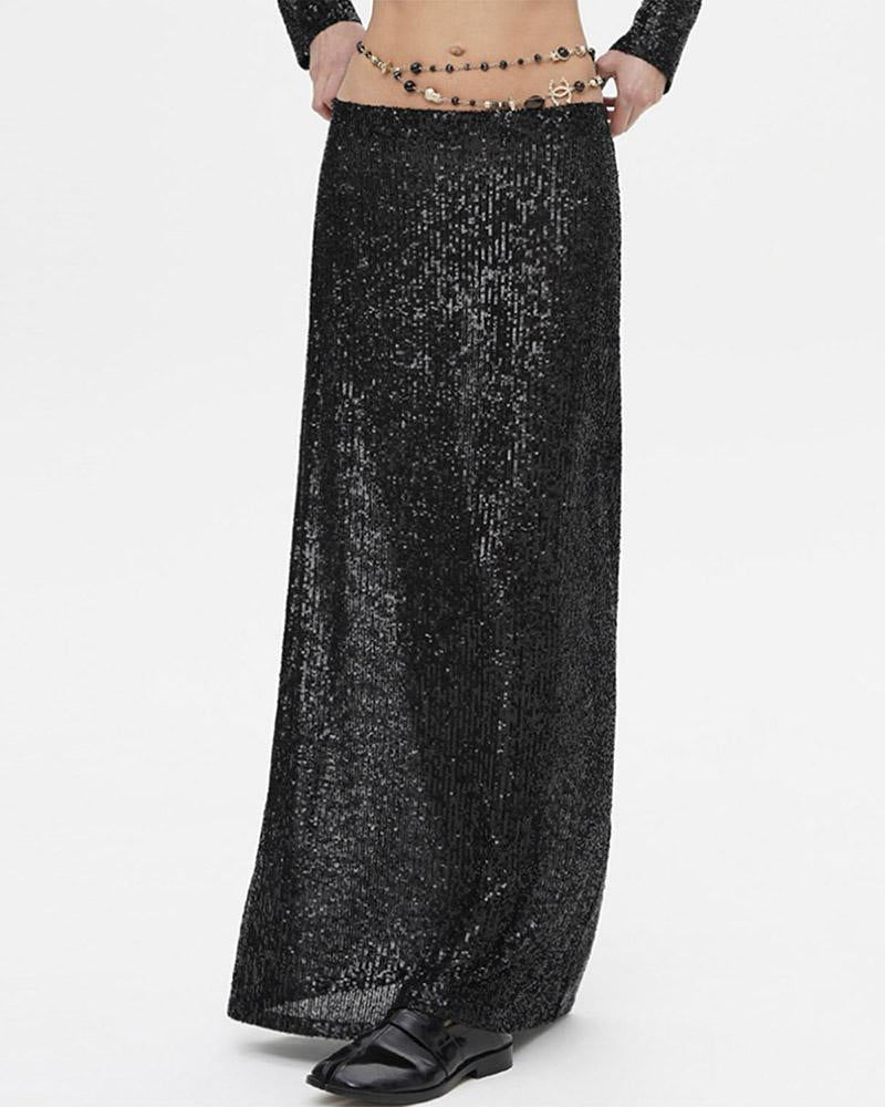 Sequin Festive Maxi Skirt