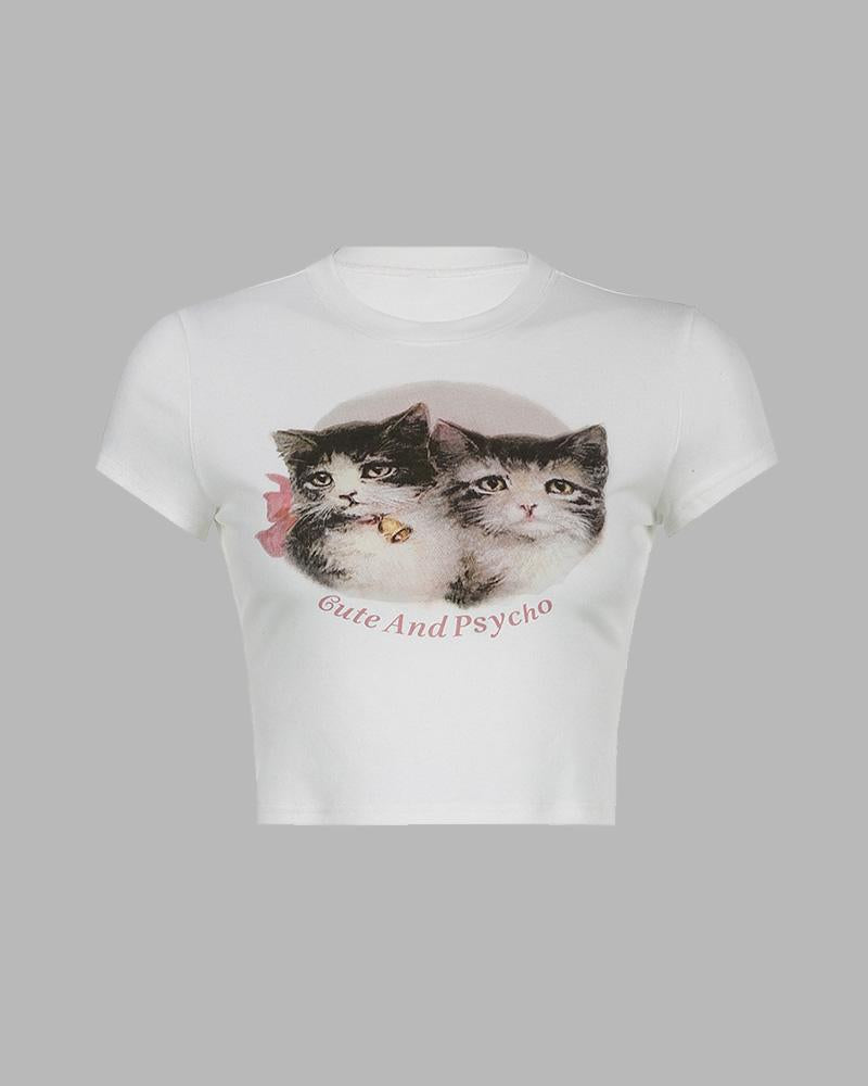 Cute and Psycho Kitten Baby T-Shirt