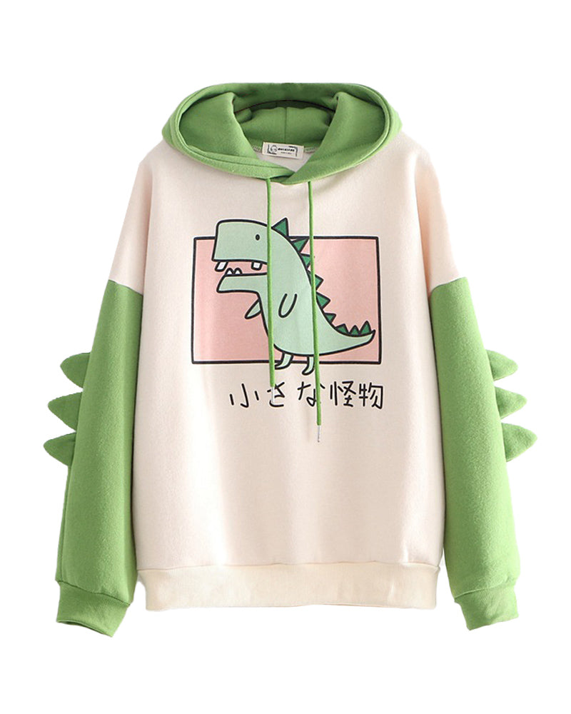 Dinosaur Horn Contrast Hoodie