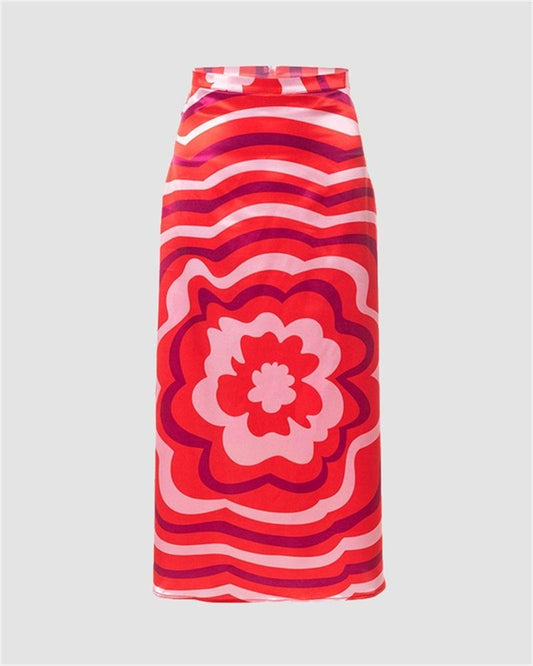 Rippling Flowers Maxi Skirt