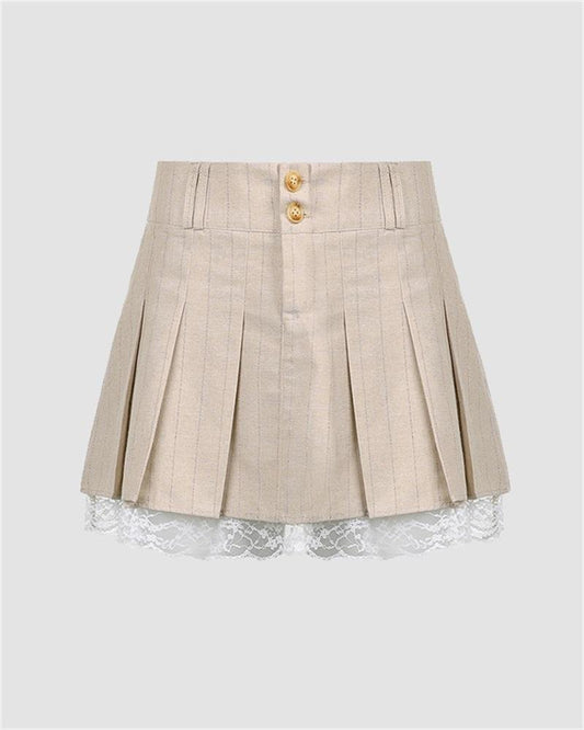 Lace Within Pleated Skirt