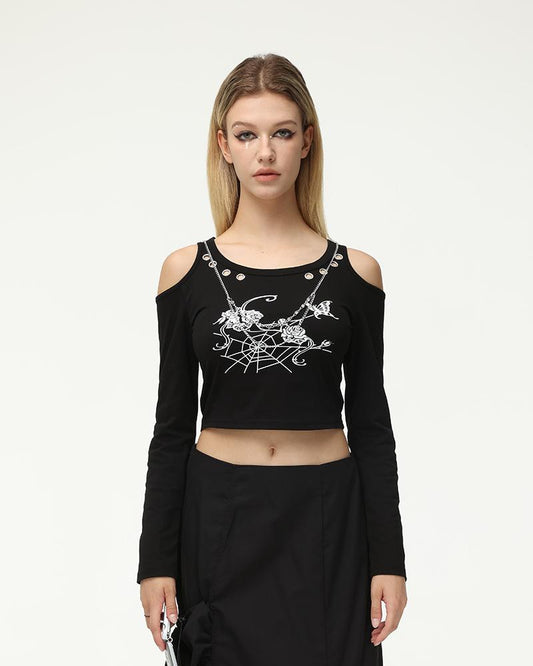 Webberflies Motif Cut Out Top