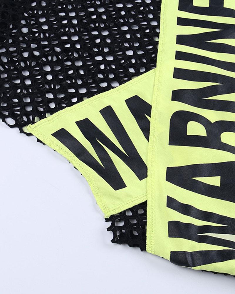 Warning Tape Mesh Top