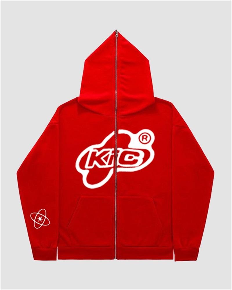 Retro Streetwear Full Zip Hoodie