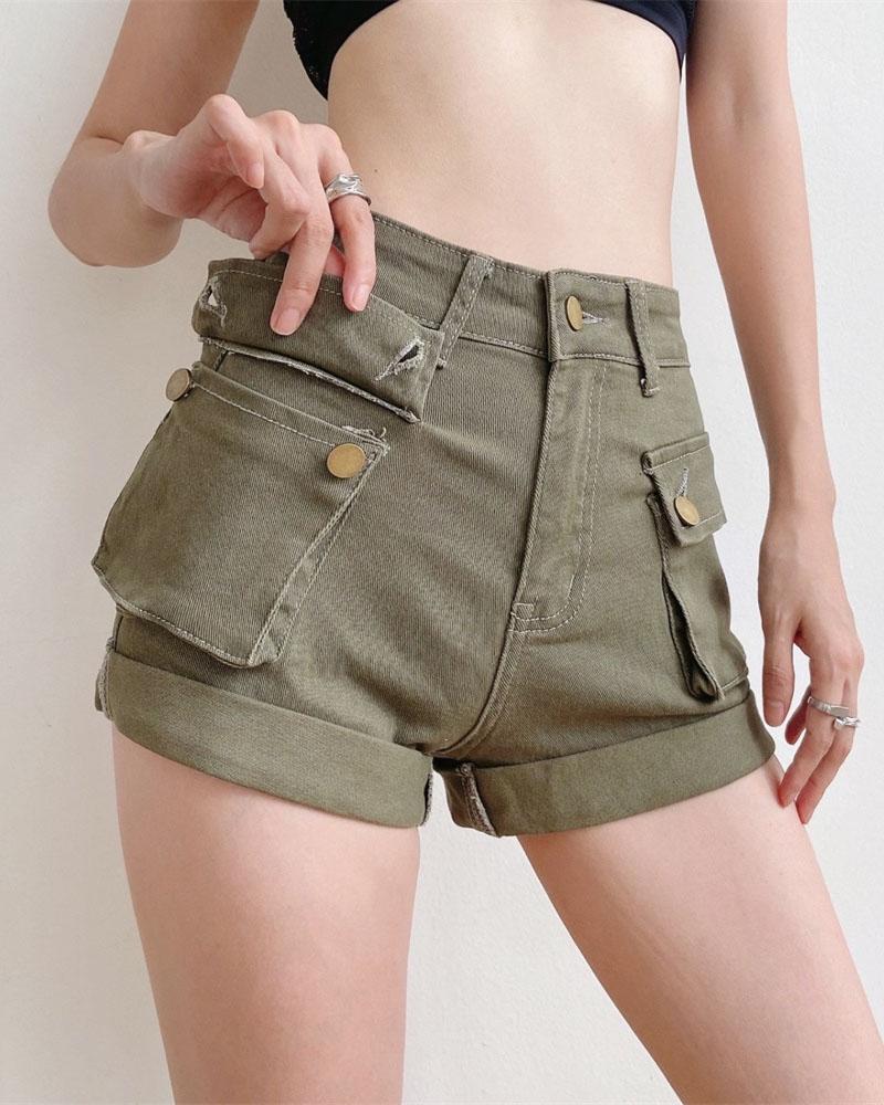 Gladiatress Utilitarian High Waist Shorts