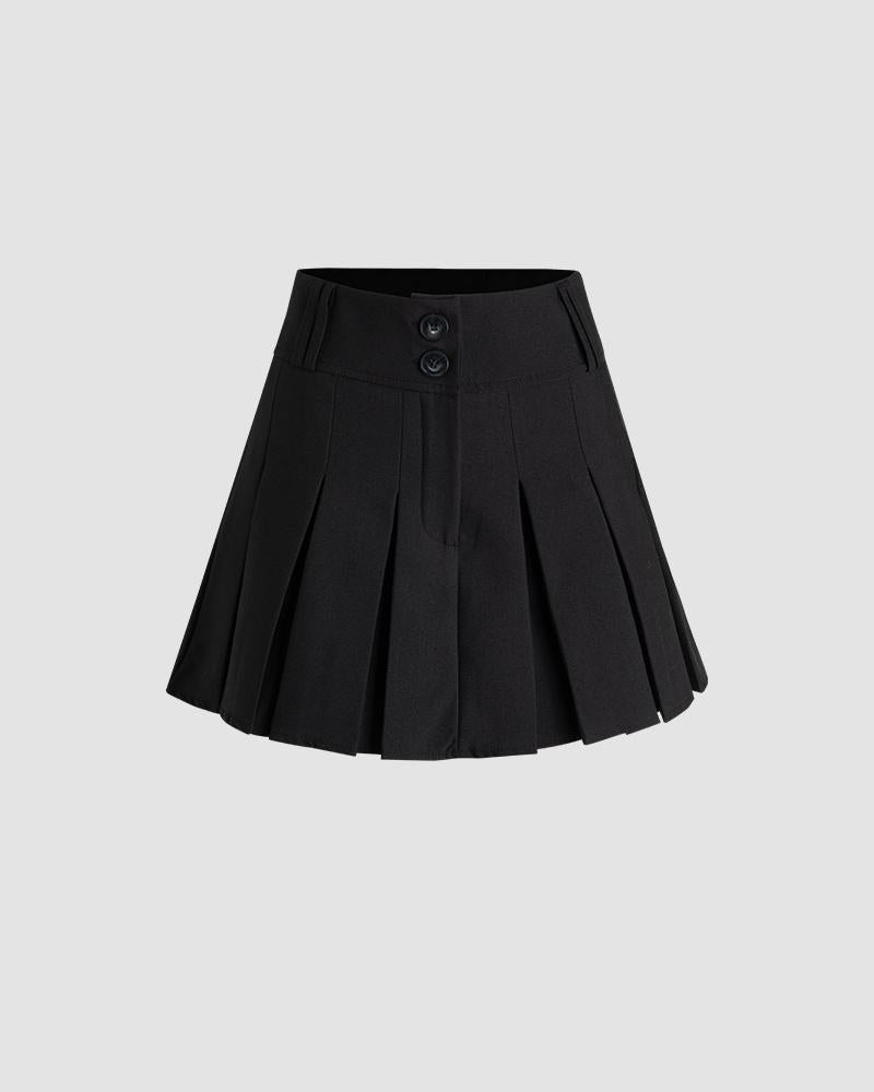 Naive Pleated Mini Skirt