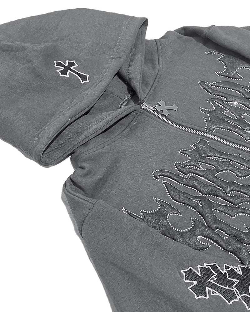 Reflective Font Printed Hoodies Outerwear