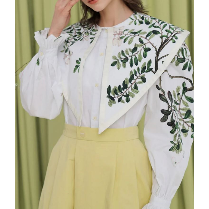 The Vine Long-Sleeve Chiffon Blouse