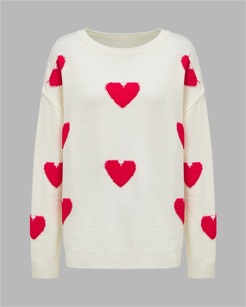 Love Full Print Loose Sweater