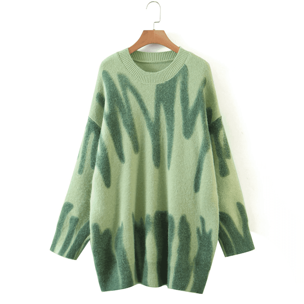 Krista Abstract Print Oversized Sweater