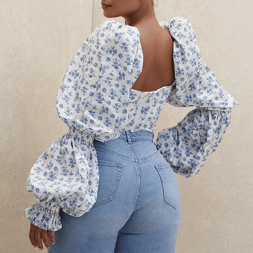 Trinity Puff Sleeve Ruched Crop Top