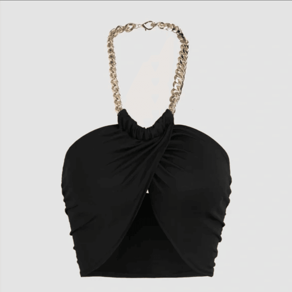 Panther Cropped Twisted Halterneck Chain Top