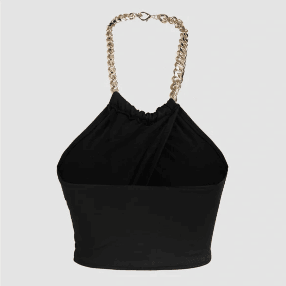 Panther Cropped Twisted Halterneck Chain Top