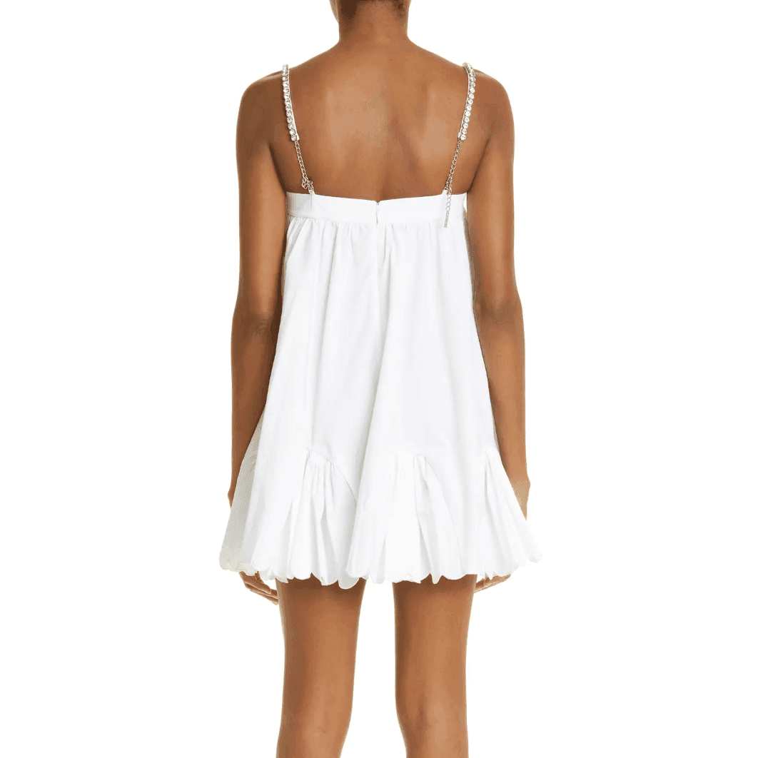 Astrid Poplin Scalloped-Hem Mini Dress