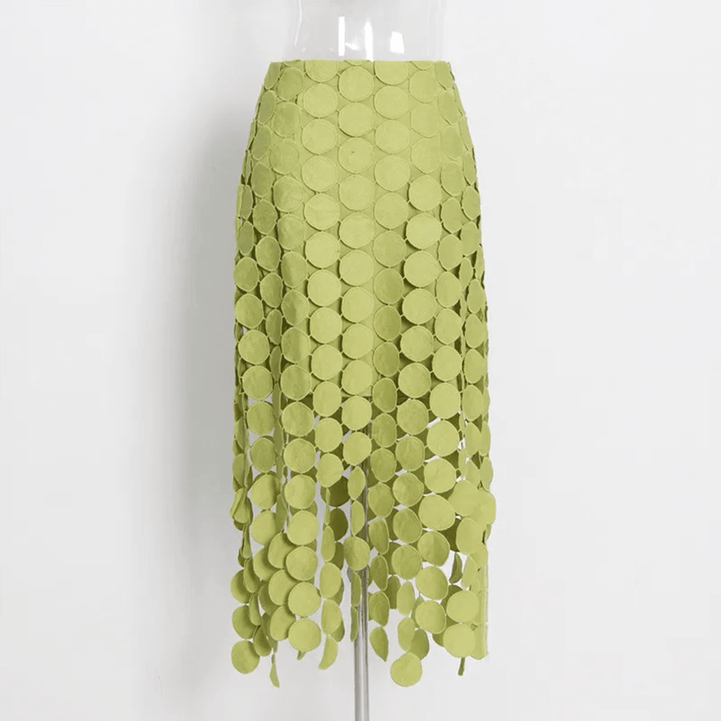 Lemon Tart Cotton Fringed Midi Skirt