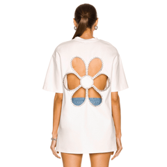 Crystal Daisy Cutout Relaxed T-Shirt