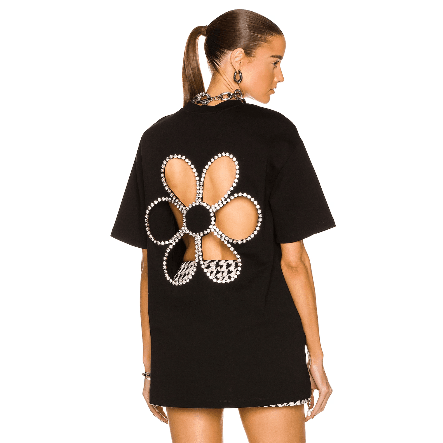 Crystal Daisy Cutout Relaxed T-Shirt