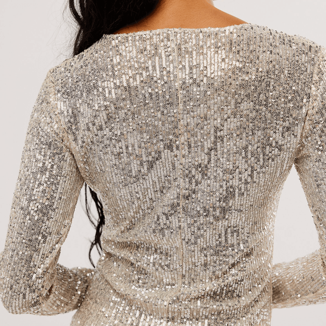 Flashback Sequined Long Sleeve Top