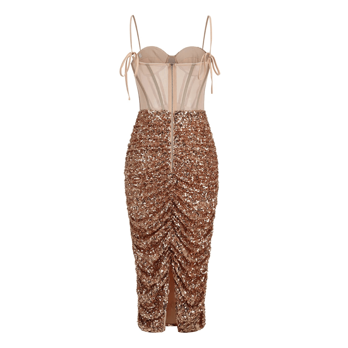 Mon Amour Sequined Corset Midi Dress