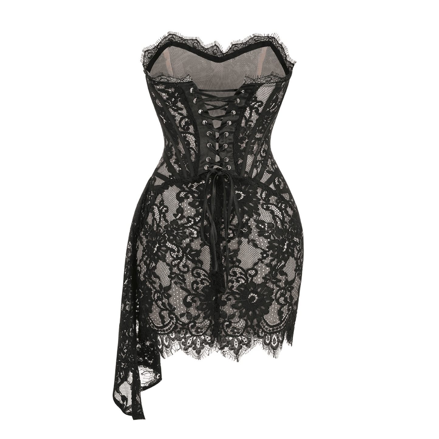 Lace Lure Corset Draped Mini Dress