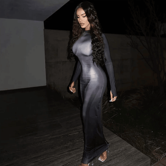 Express Yourself Long Sleeve Bodycon Maxi Dress