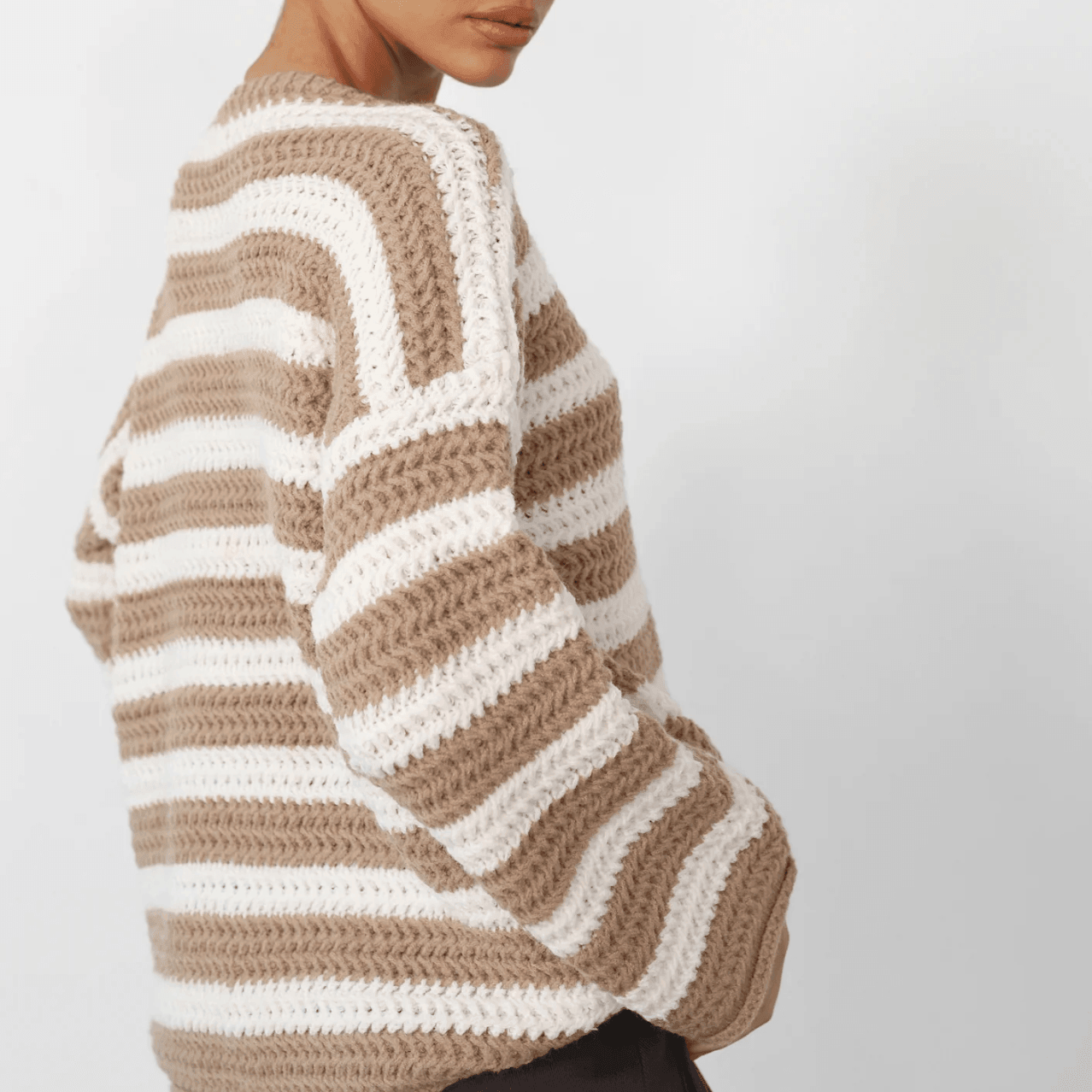 Cozy Charm Striped Wool Knitted Sweater