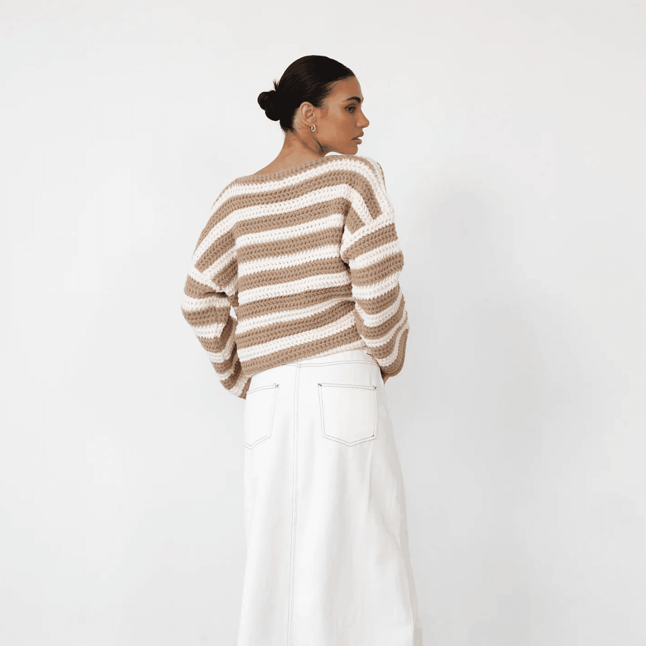 Cozy Charm Striped Wool Knitted Sweater