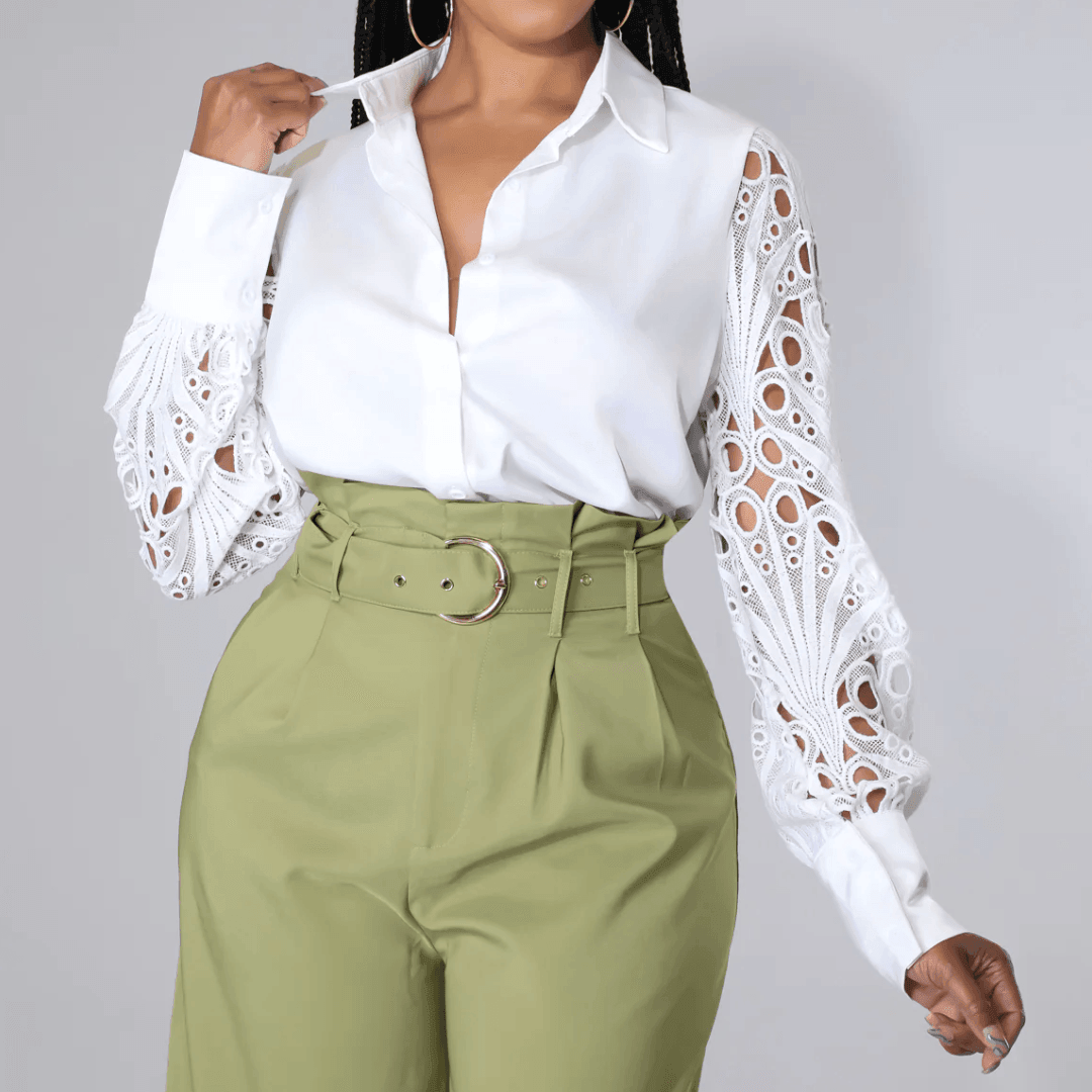 Timeless Beauty Lace Satin Blouse