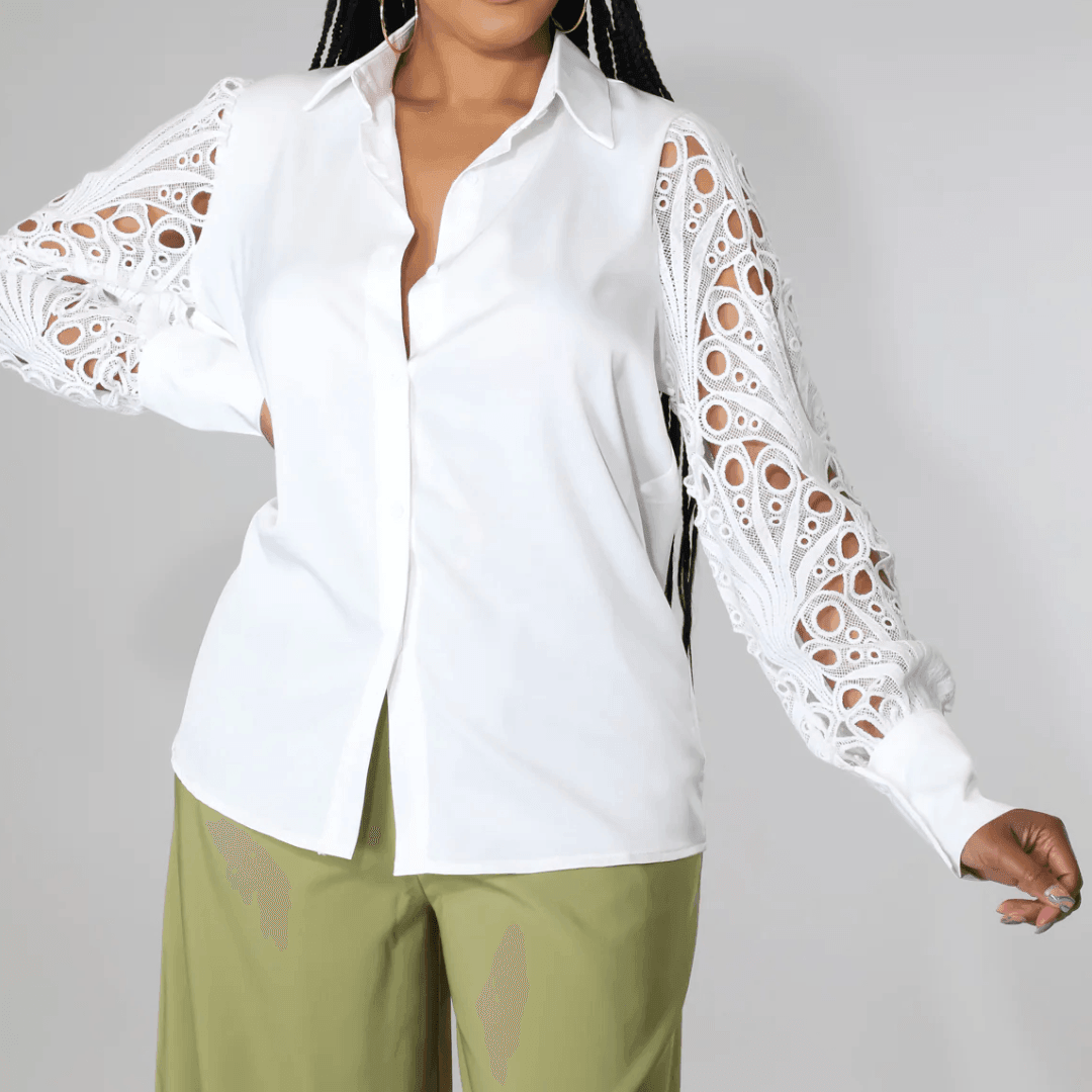 Timeless Beauty Lace Satin Blouse