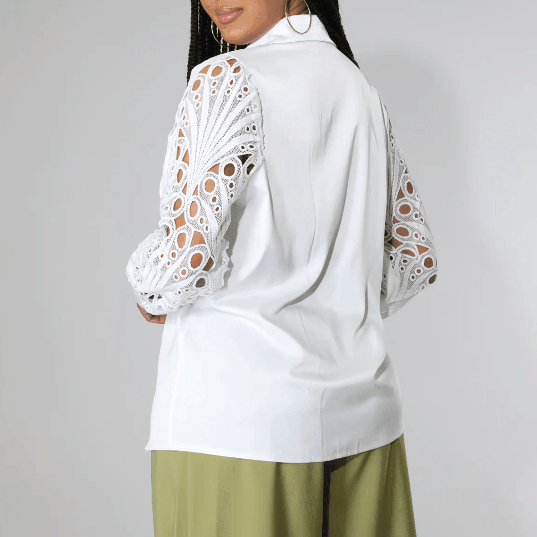 Timeless Beauty Lace Satin Blouse