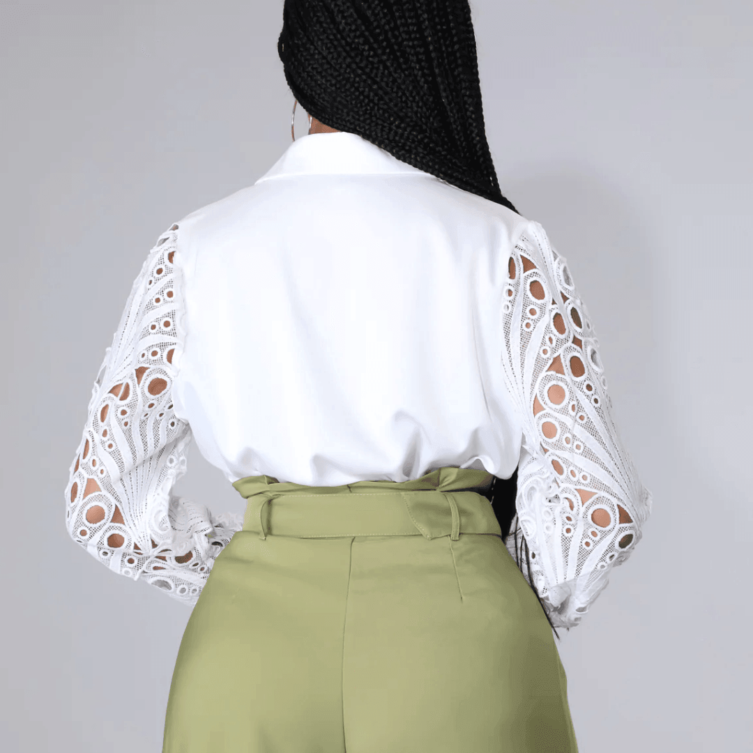 Timeless Beauty Lace Satin Blouse