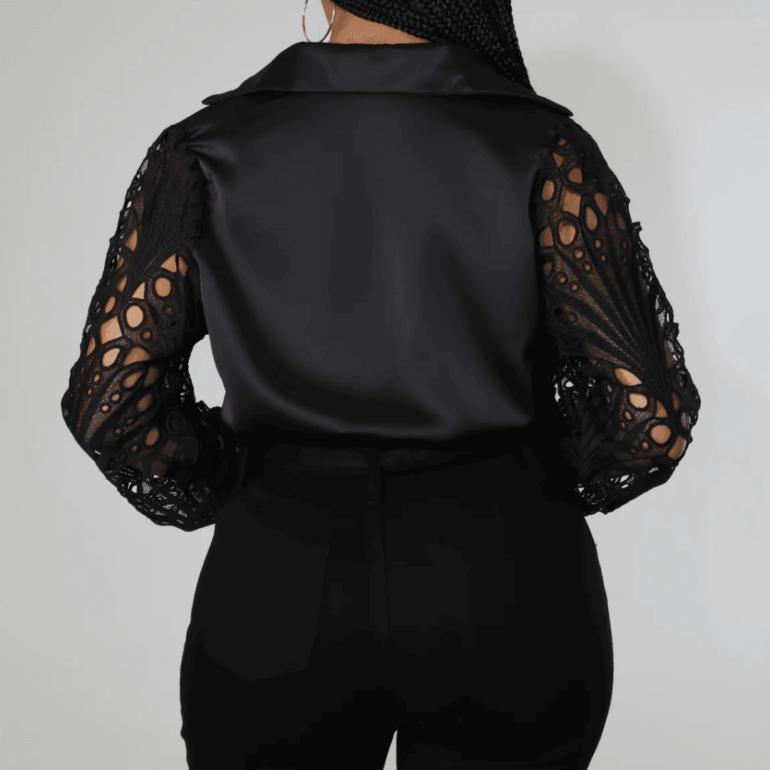 Timeless Beauty Lace Satin Blouse