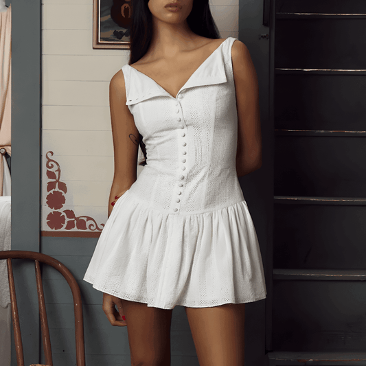 Love Song Embroidery Mini Dress